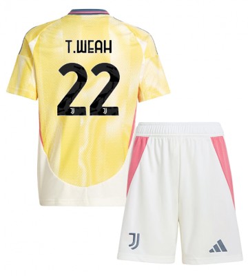 Juventus Timothy Weah #22 Segunda Equipación Niños 2024-25 Manga Corta (+ Pantalones cortos)